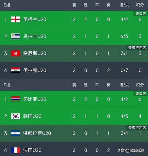 世界杯u20积分榜,U20世界杯的历届成绩 世界杯u20积分榜,U20世界杯的历届成绩