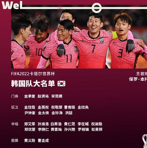 韩国世界杯名单，韩国队世界杯大名单
