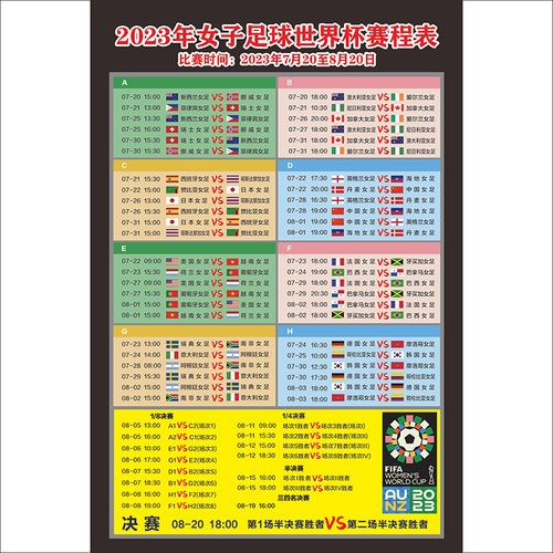 女足世界杯具体时间安排,2023女足世界杯赛程时间表 女足世界杯具体时间安排,2023女足世界杯赛程时间表
