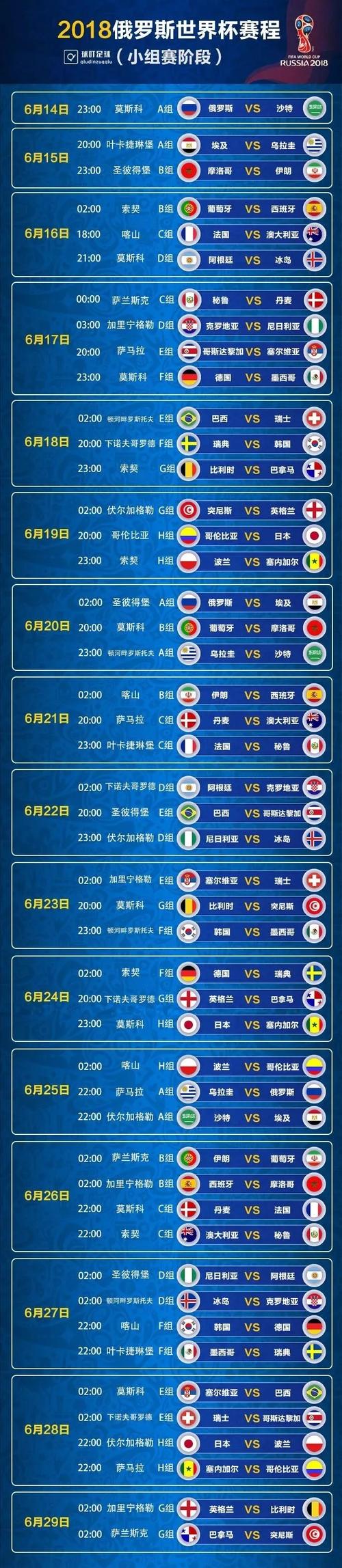 2018世界杯观赛团 2018世界杯赛程(时间、地点、参赛队伍一览)