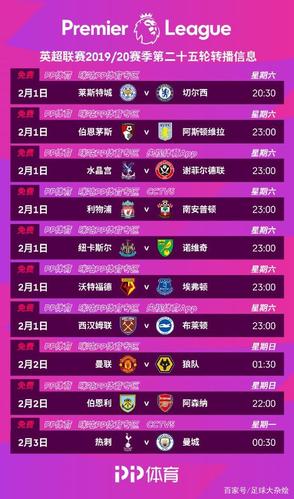 英超转播，今晚英超转播哪几场